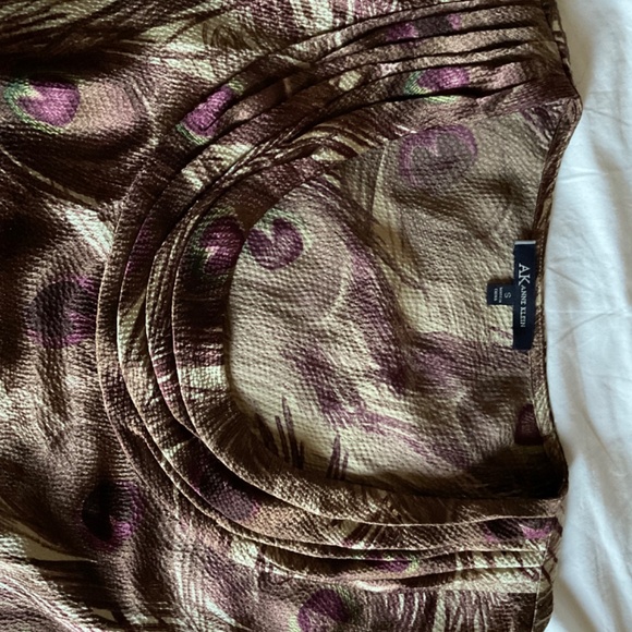 NWT Anne Klein Beauregard Peacock Print Blouse Top - Picture 4 of 9